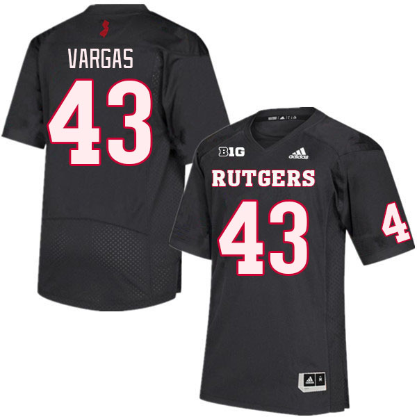 Men #43 Andrew Vargas Rutgers Scarlet Knights College Football Jerseys Stitched Sale-Black